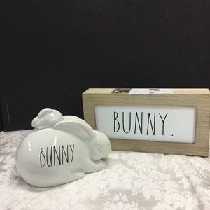 Rae Dunn Easter Bundle with sign and Ceramic Bunny
